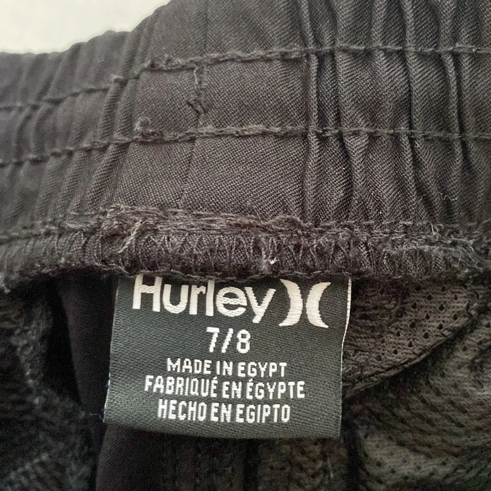 Hurley pants pull on drawstring elastic waist fitted elastic at ankles size 7/8